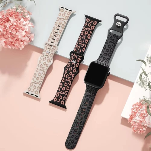 Leopard Silicone Strap Band for Apple Watch 11 10 9 8 7 6 SE 41/42/44/45/46/49mm