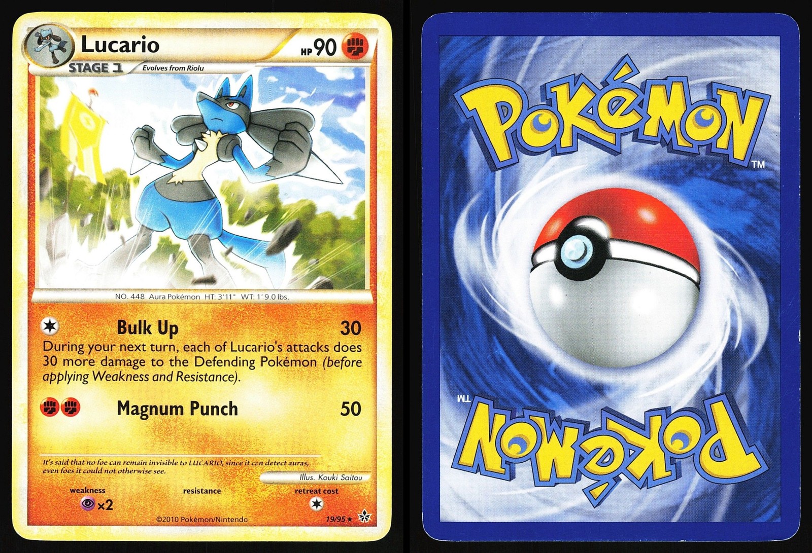 LUCARIO 19/95 - LP - UNLEASHED RARE ENGLISH POKEMON CARD