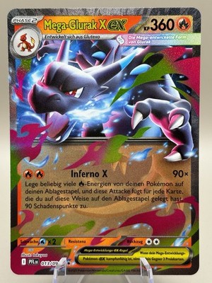 MEGA Glurak ex NEU! Fatale Flammen Pokemon Karte Holo 013/094 Near Mint Deutsch