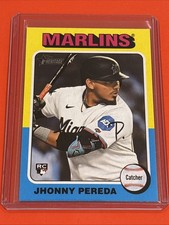 2024 Topps Heritage Jhonny Pereda RC High Number SP Card #719 Miami Marlins