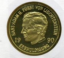 Liechtenstein 10 Franken Franken 1990 Fürst Hans Adam II 30g 900 Silberin Kapsel
