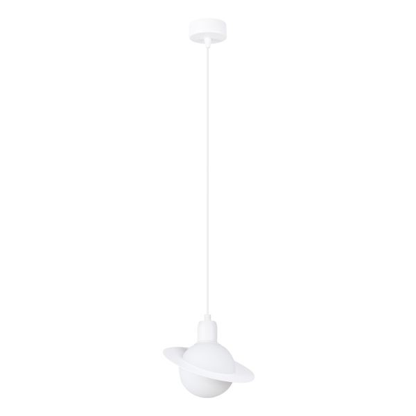 Suspension blanche en acier Hyperion avec douille G9 pour éclairage intérieur