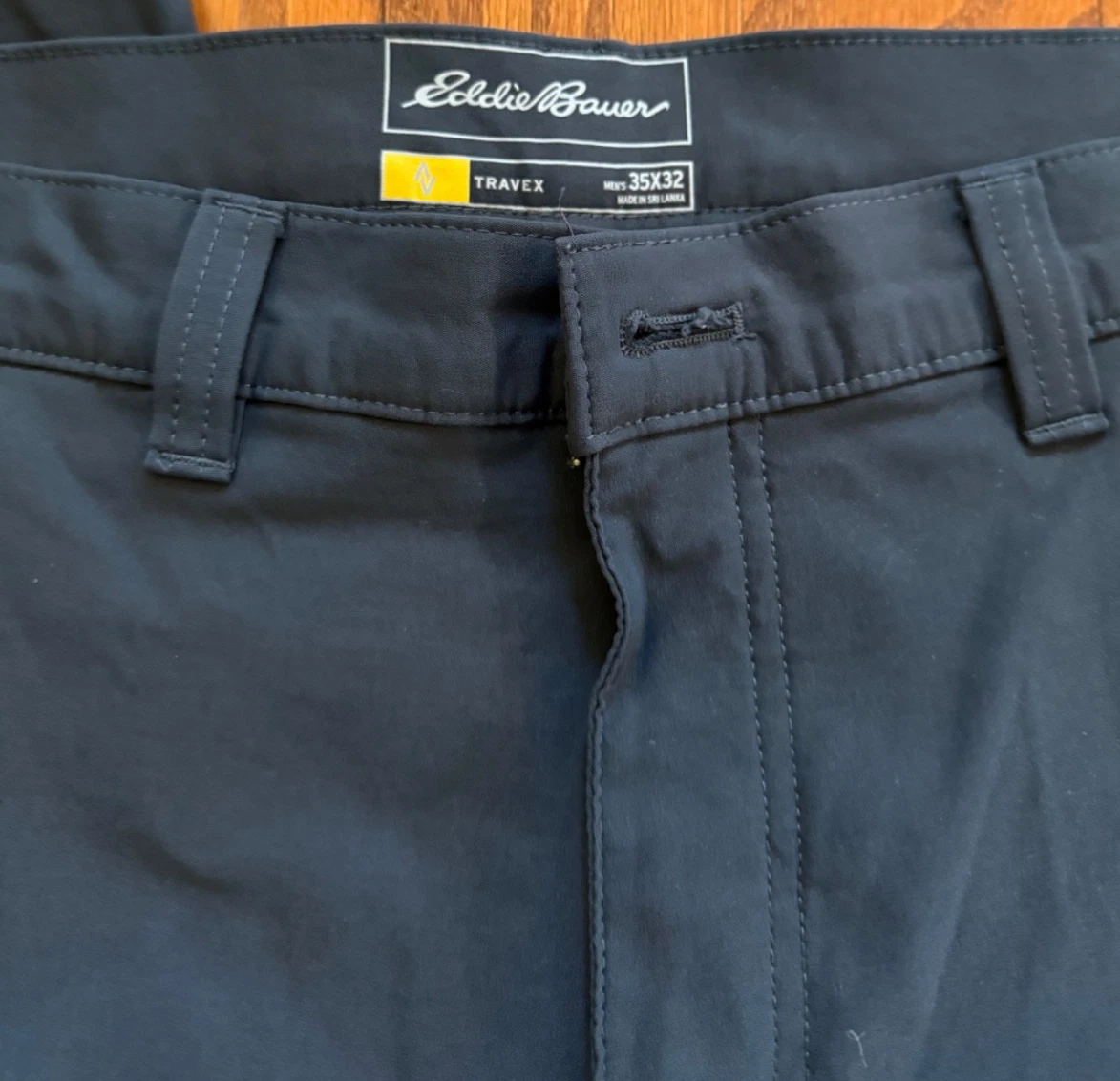 Eddie Bauer Travex Pants Men's 35x32 Gray Nylon Spandex Stretch Hiking Travel