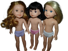 Doll Clothes Fits 14" Wellie Wishers Panties Underwear 3PR Pink, Lavender,White