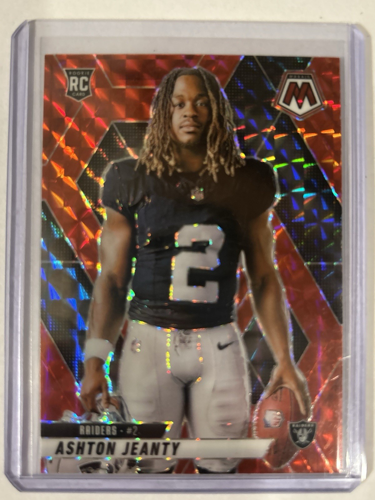 2025 Panini Mosaic Football Ashton Jeanty #287 Red Camo RC Rookie Variation