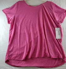 RBX Active Shirt Womens Size 3X Pink Short Sleeve Moisture Wicking Top New NWT