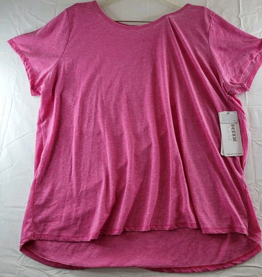 RBX Active Shirt Womens Size 3X Pink Short Sleeve Moisture Wicking Top New NWT