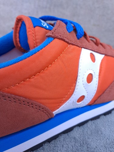 Saucony jazz Men's Leather Sports Shoes Lace Up Closure Sz 44 Orange - Foto 14 di 16