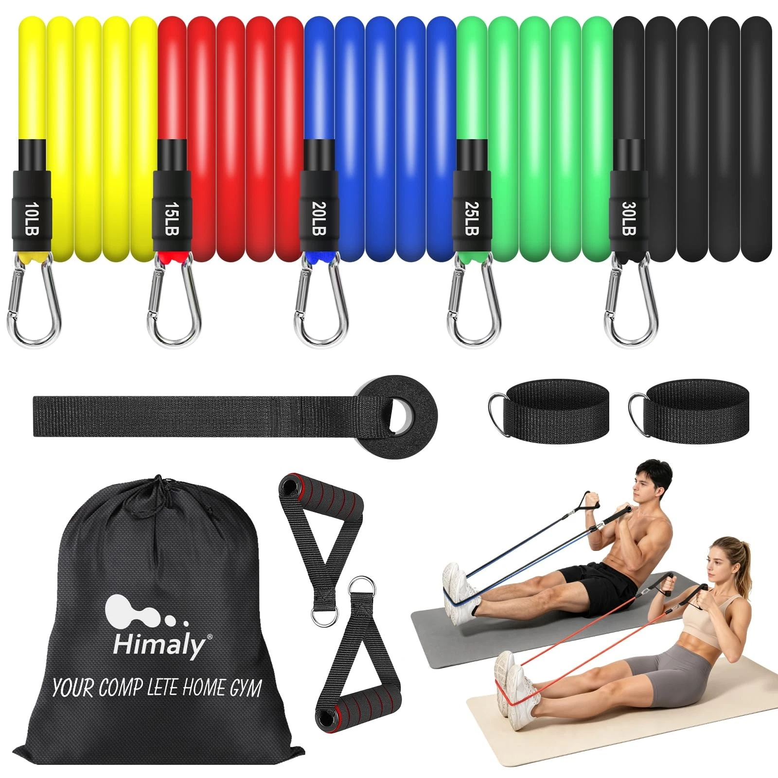 Resistance Bands Set, Exercise Bands Workout Bands with Handles, Door Anchor,...