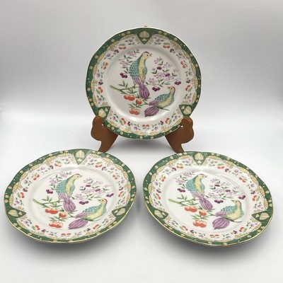 American Atelier Paradise 5816 Bird Porcelain Salad Plates Set of 3 - 7.25 