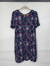 Tory Burch Silk Circle Motif Sheath Dress Women 8 Purple Retro Y2K Art To Wear