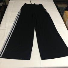 Halara Trousers Ribbed High Waisted Tummy Control Wide Leg Medium Black