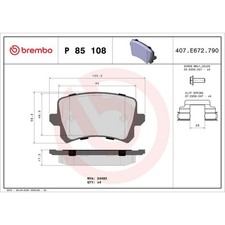 brembo BREMSBELÄGE HA für VW PASSAT 3C B6 B7 CC 357 358+SKODA OCTAVIA 5E