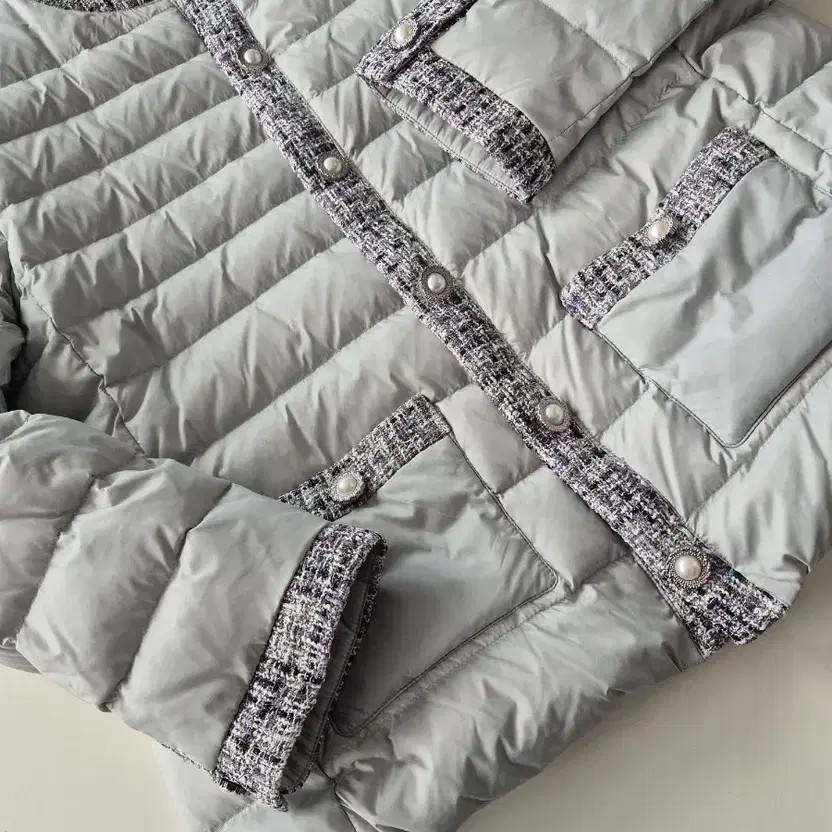 Tweed Down Padding Jacket Lightweight & Warm - image 3