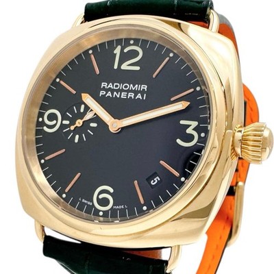 PANERAI Funkmeal PAM00103 Back Skelett Uhren K18YG Gelbgold/Leder...