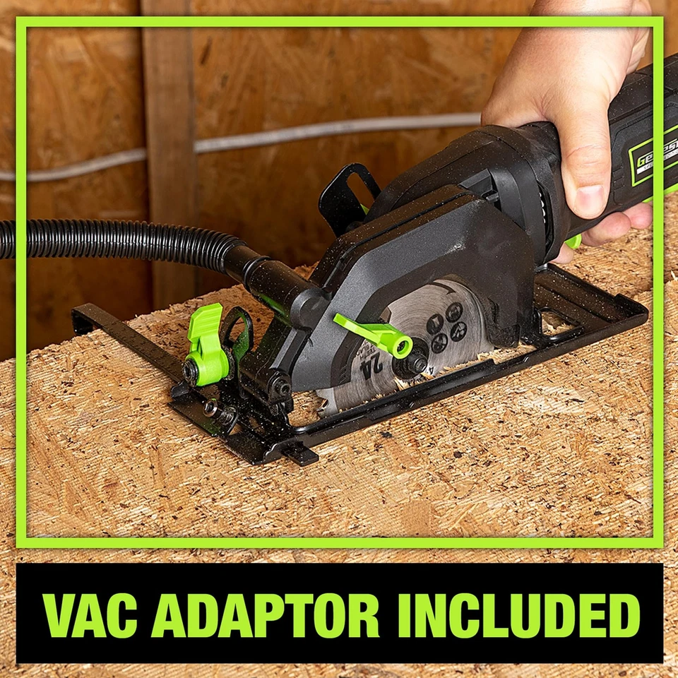 Mini Circular Saw 4.0 Amp 4-1/2" with 24T Carbide-Tipped Blade, Rip Guide, Va... - Image 3 of 4