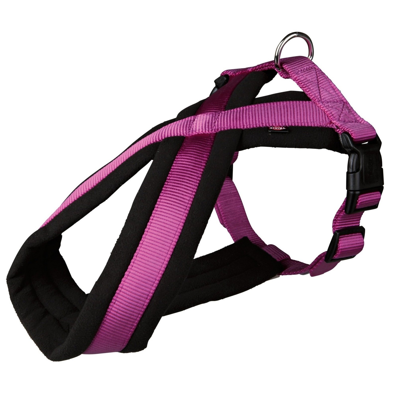 Harnais de tourisme PREMIUM en nylon noir réglable pour chien de taille moyenne