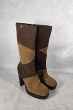 Vintage Something Else Sketchers Suede Patchwork Block Platform Boots Size 8