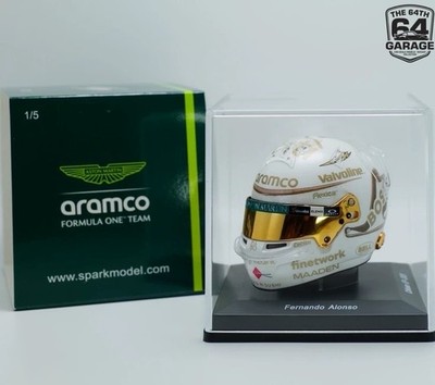 Spark 1/5 Fernando Alonso 2025 Chinese GP Aston Martin F1 Helmet White Gold