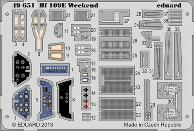 Eduard 1/48 Bf 109E Cockpit+Detail (EDU Weekend) 49651