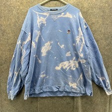Vintage Tommy Hilfiger Pullover Mens XL Blue Fleece Sweatshirt Crewneck 90s