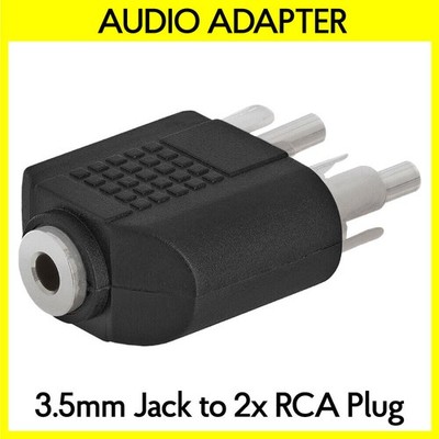 3.5mm Jack to 2 RCA Plug Splitter Dual RCA to AUX Mono Adapter Connector Doubler
