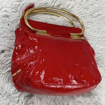 Miu Miu Leather Shoulder Bag Auth Red Women Italy 123107 | eBay