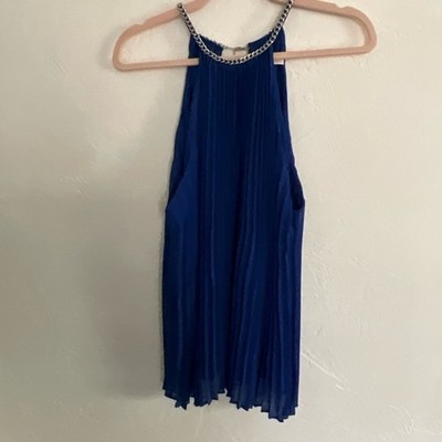 Michael Kors Pleated Chain Neck Halter Top Large NWT | eBay