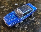 Vintage 1967 Hot Wheels Redline Blue Custom Camaro Black Roof w/ Brown Interior