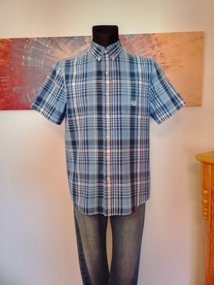 CHAPS - tolles Kurzarm-Freizeit-Hemd Gr.M in blau kariert - reine Baumwolle