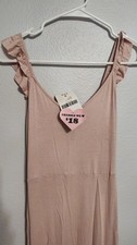 NWT 21 forever dusty pink long maxi slit womens dress size S