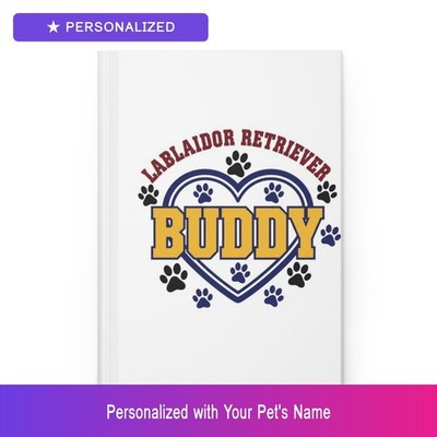 Custom Labrador Lab Journal Personalized Pet Name Hardcover Easter Gift