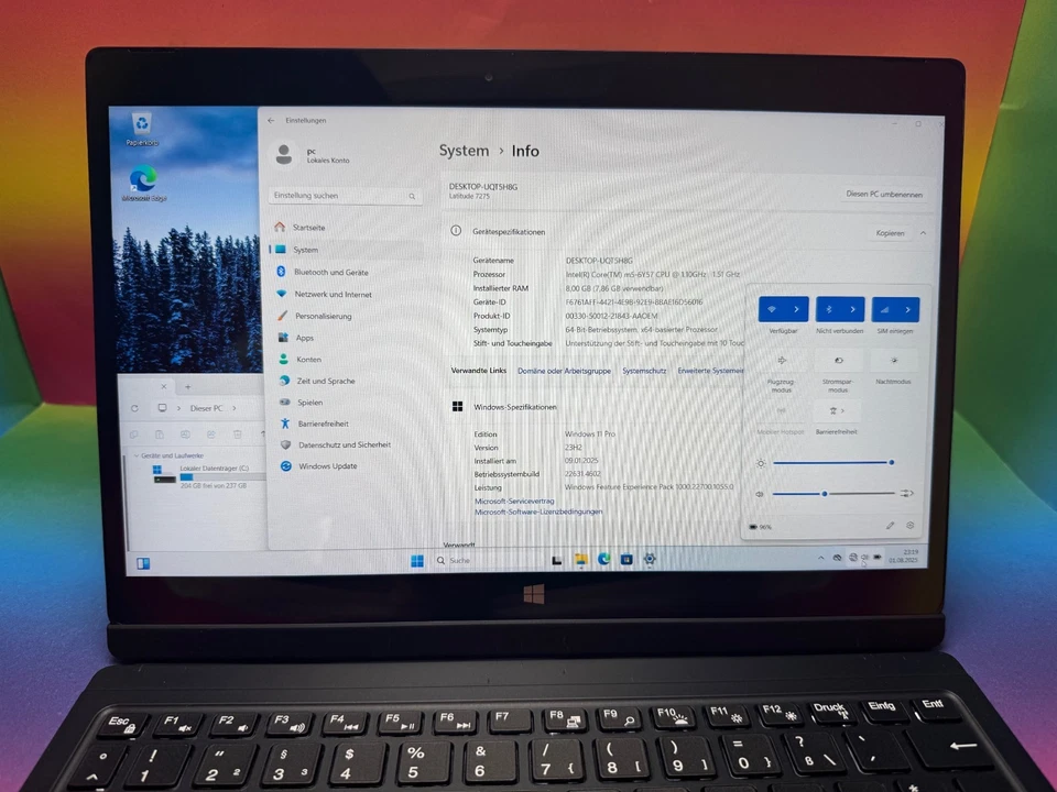 Dell Latitude 7275 Tablet Notebook 12,5 m5-6Y57 8GB 256GB De Backlit Win 11 Per - Image 3 of 4