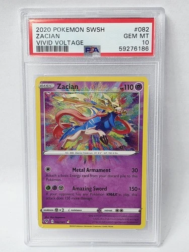 2020 POKEMON VIVID VOLTAGE ZACIAN #82 PSA 10 VERY NICE!!!!!