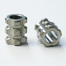 2 Pack Paracord Bead Titanium Type C Knife Lanyard Bead, Handmade Titanium EDC 