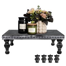 Wood Display Riser Farmhouse Pedestal Stand Decorative Tray for Home Decor
