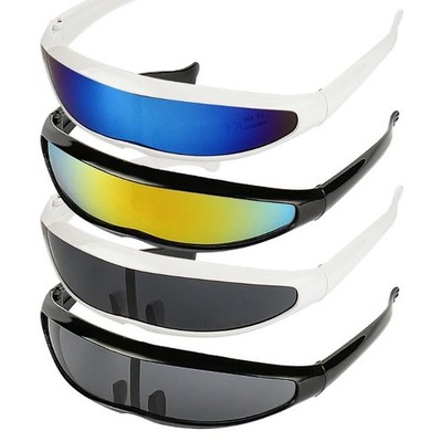 Unisex Futuristic Cyclops Sunglasses UV400 Mirror Festival Rave Glasses