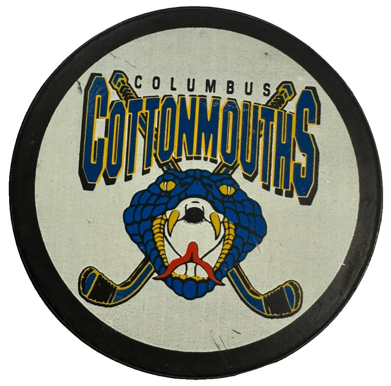 Vintage Columbus Cottonmouths Official Hockey Puck ECHL