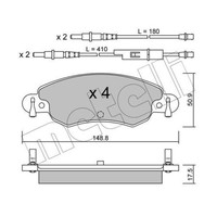 Metelli BremsbeläGe Bremsbelegsatz Vorne System Bendix - Bosch FüR CitroëN C5