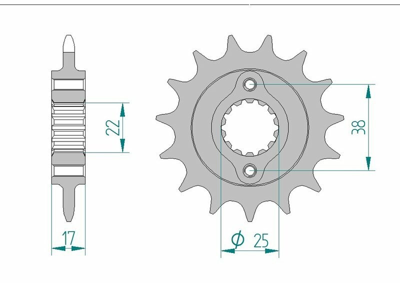 Pignon AFAM standard acier 52612 pas 520 à 14 dents pour moto