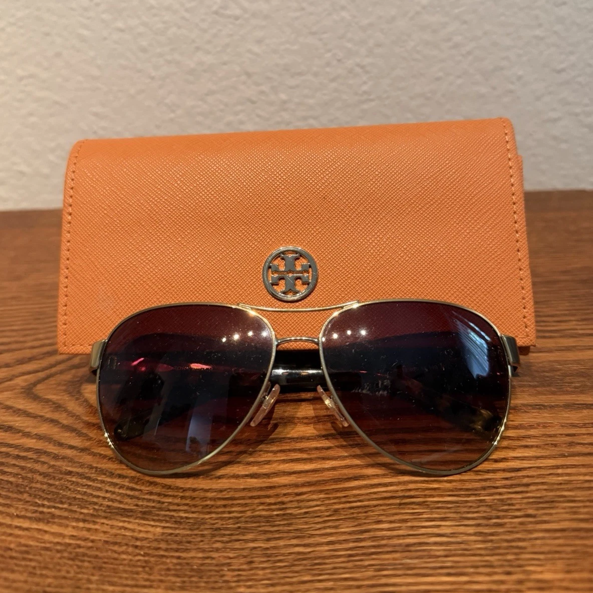 Tory Burch Gold Brown Sunglasses for Women for sale | eBay display picture 3