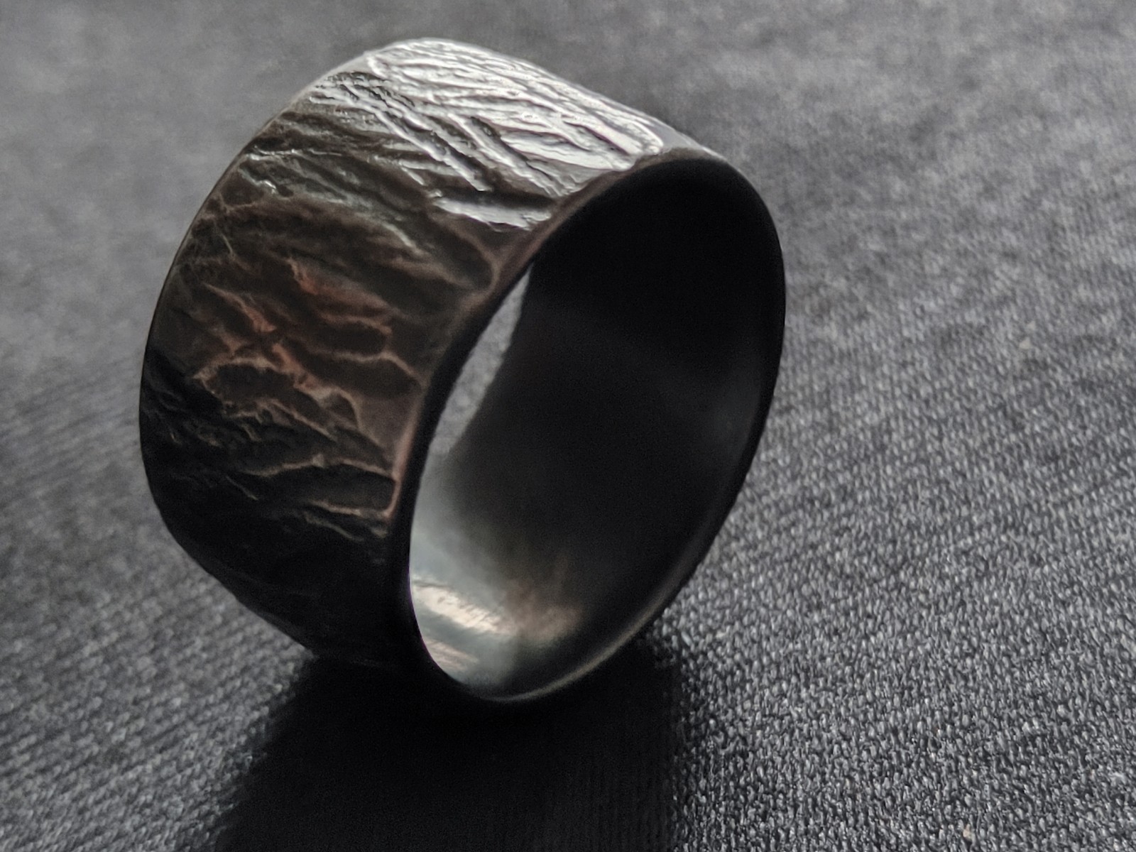TheElementalRing - Hammered Titanium Ring - Textu… - image 9