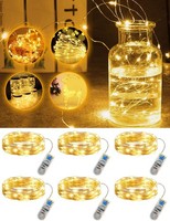 Bzavor 6 StüCk Lichterkette Batterie Mit Timer,2M 20 Mini Lichterkette Mit
