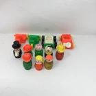 Vintage Fisher Price Little People Wood & Plastic Figures & More Lot of 12