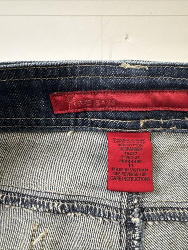 Pantalones de mezclilla Fire para mujer con cremallera en la parte inferior lateral de la pierna azul oscuro talla 11 #0407 - Imagen 9 de 20