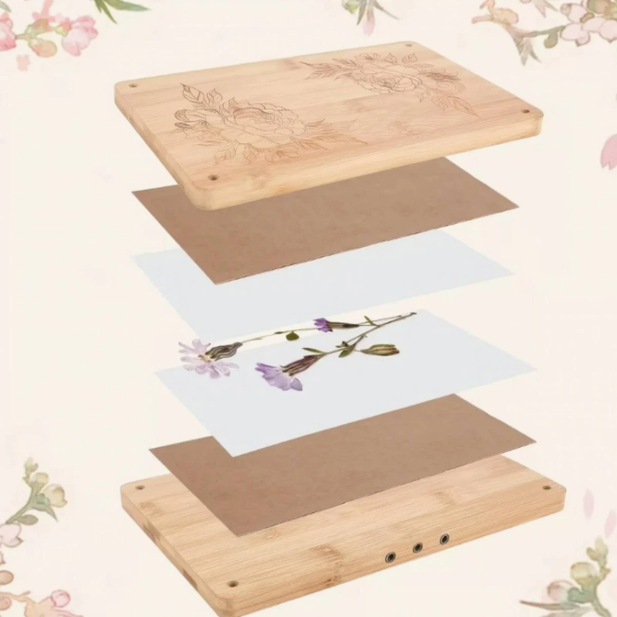 prensa de flores de madera diy prensa de herbario para manualidades para amantes de la naturaleza