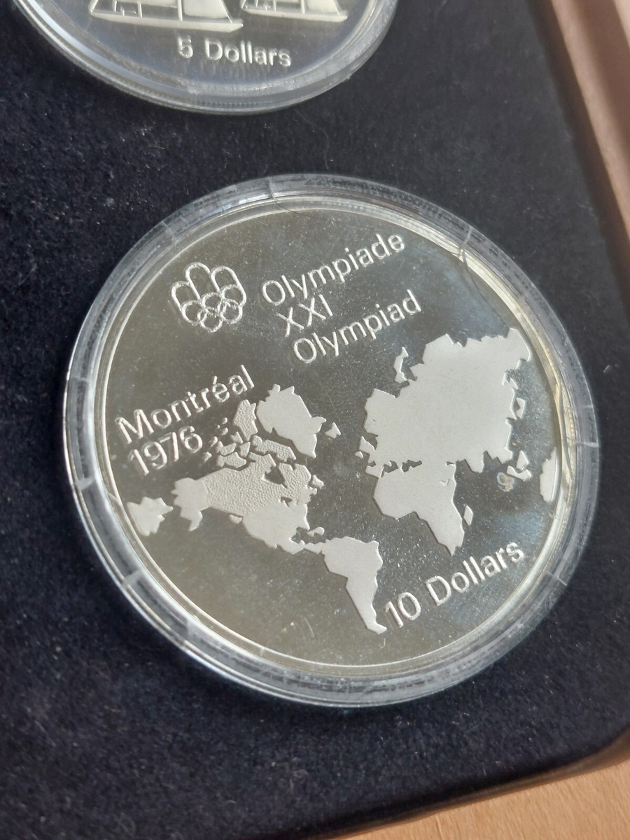 1976 Canada Montreal Olympic 4 Piece Silver Proof Coin Set