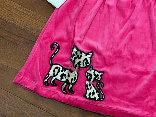 Gymboree Girls Leopard Chic Hot Pink Leopard Kitty Cat Velour Dress Size 3 3T - Picture 5 of 8
