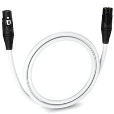 LyxPro Microphone 3 feet XLR Cable, Male to Female, 3 Pin Mic Cable, White