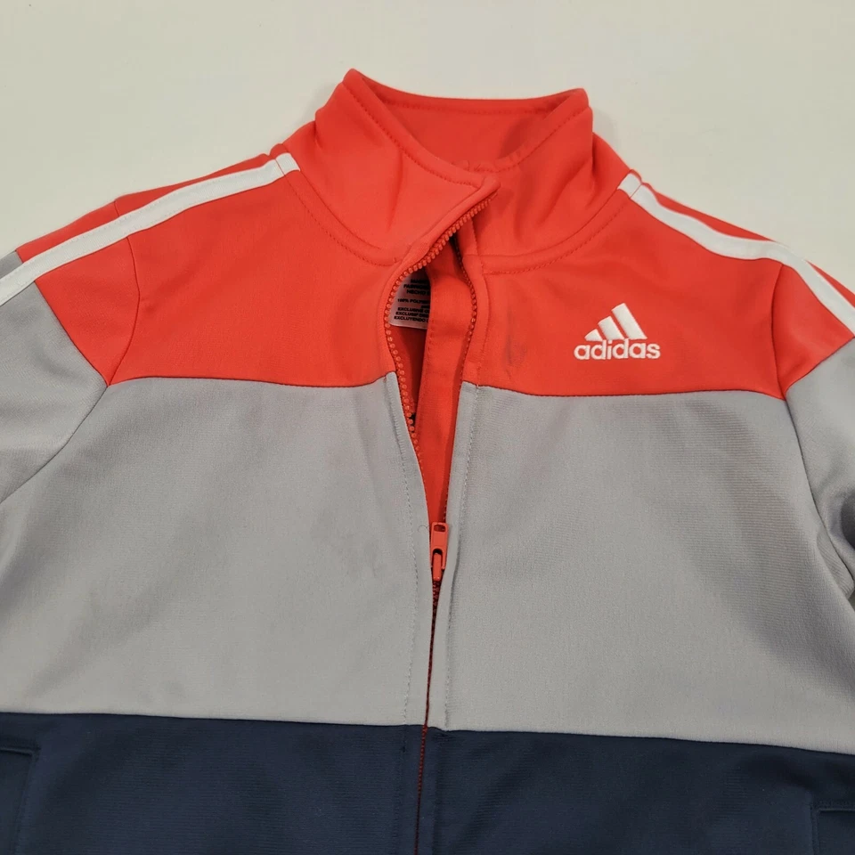 Adidas Toddler Size 5 Red, Navy & Gray Zip Hoodie 51622-0649 - Image 3 of 4